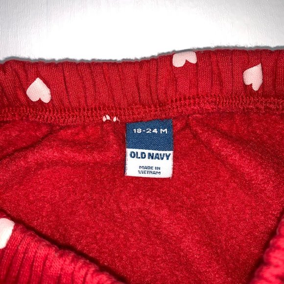 Old Navy Red Heart Jogger Set 18-24 Months - Picture 5 of 5